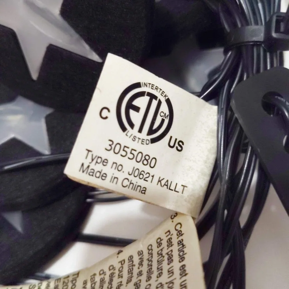 IKEA Kallt Star String Lights Black Felt Celestial Indoor Decor Works